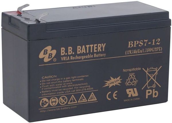 Аккумулятор для ИБП BB Battery ВРS 7-12 12 В 7 Ач