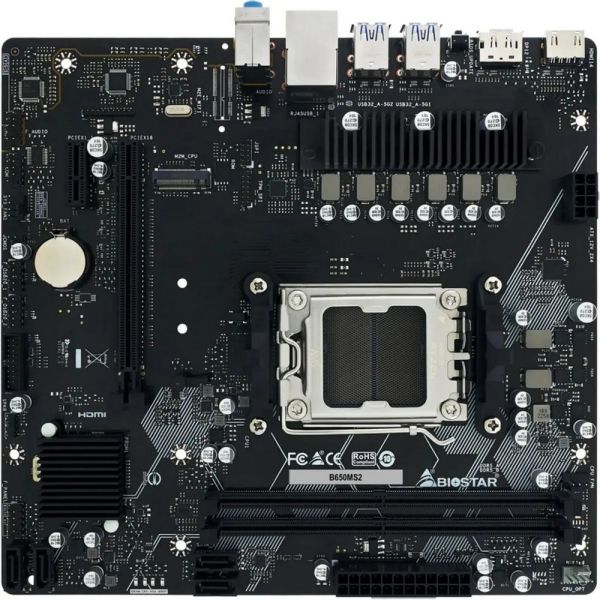 Материнская плата Biostar B650MS2-E SocketAM5, AMD B650, mATX, Ret